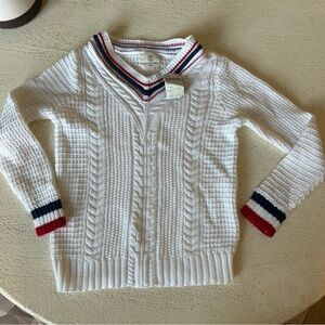 Lands’ End Kids Cable Sweater V-Neck – New with Tags – Size 5/6